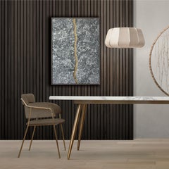 Vintage kimono textile art " Marble Story ~ Healing ~" by ikasu Grey Japan