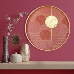 Vintage kimono textile art "Moonlight sakura ~Transience~ II" by ikasu Japan