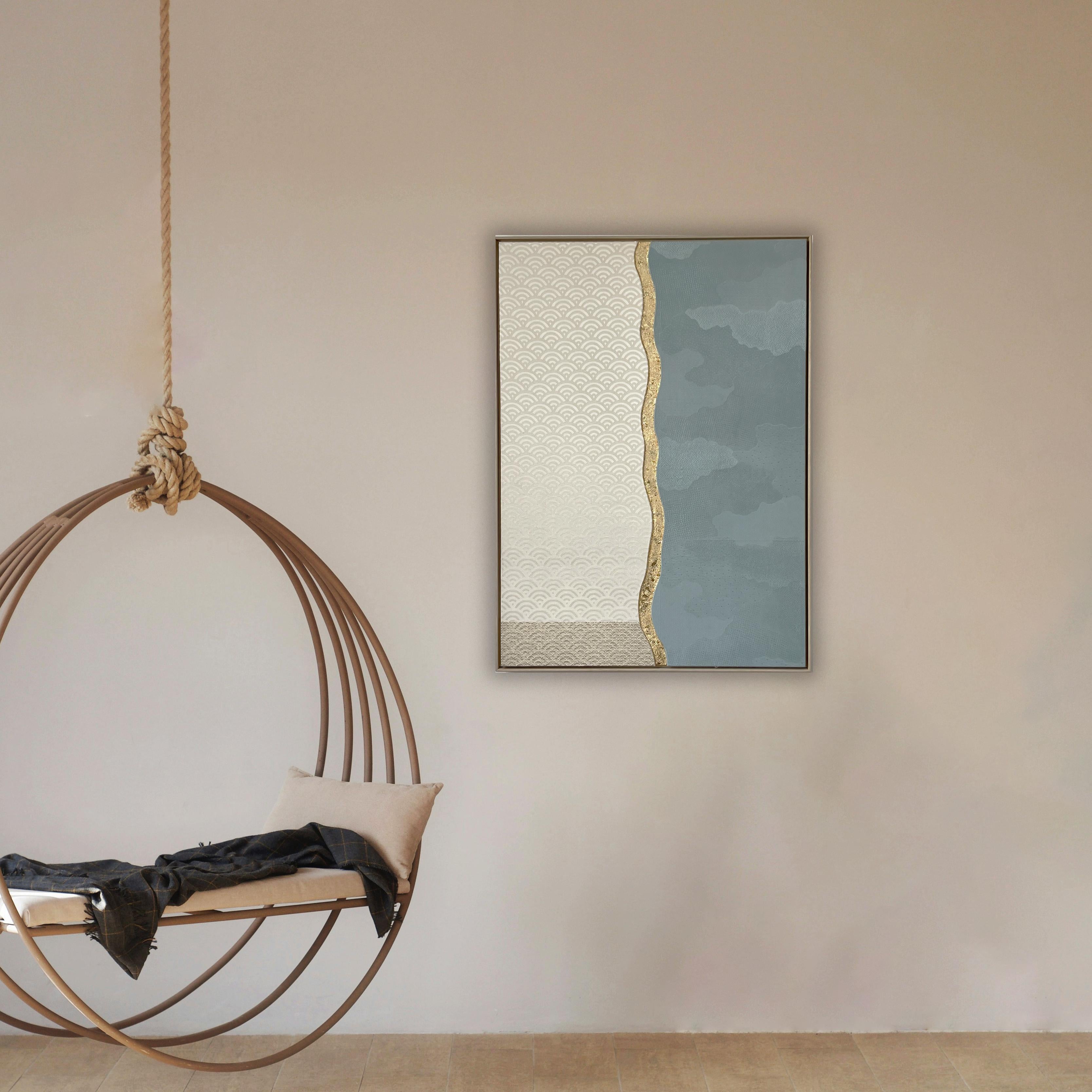Quest'opera è ispirata al mare e al cielo, utilizza la foglia d'oro come punto creativo, incorniciata in legno di paulownia originariamente utilizzato per una cassettiera per kimono.

In questa opera d'arte, l'obiettivo era quello di catturare lo