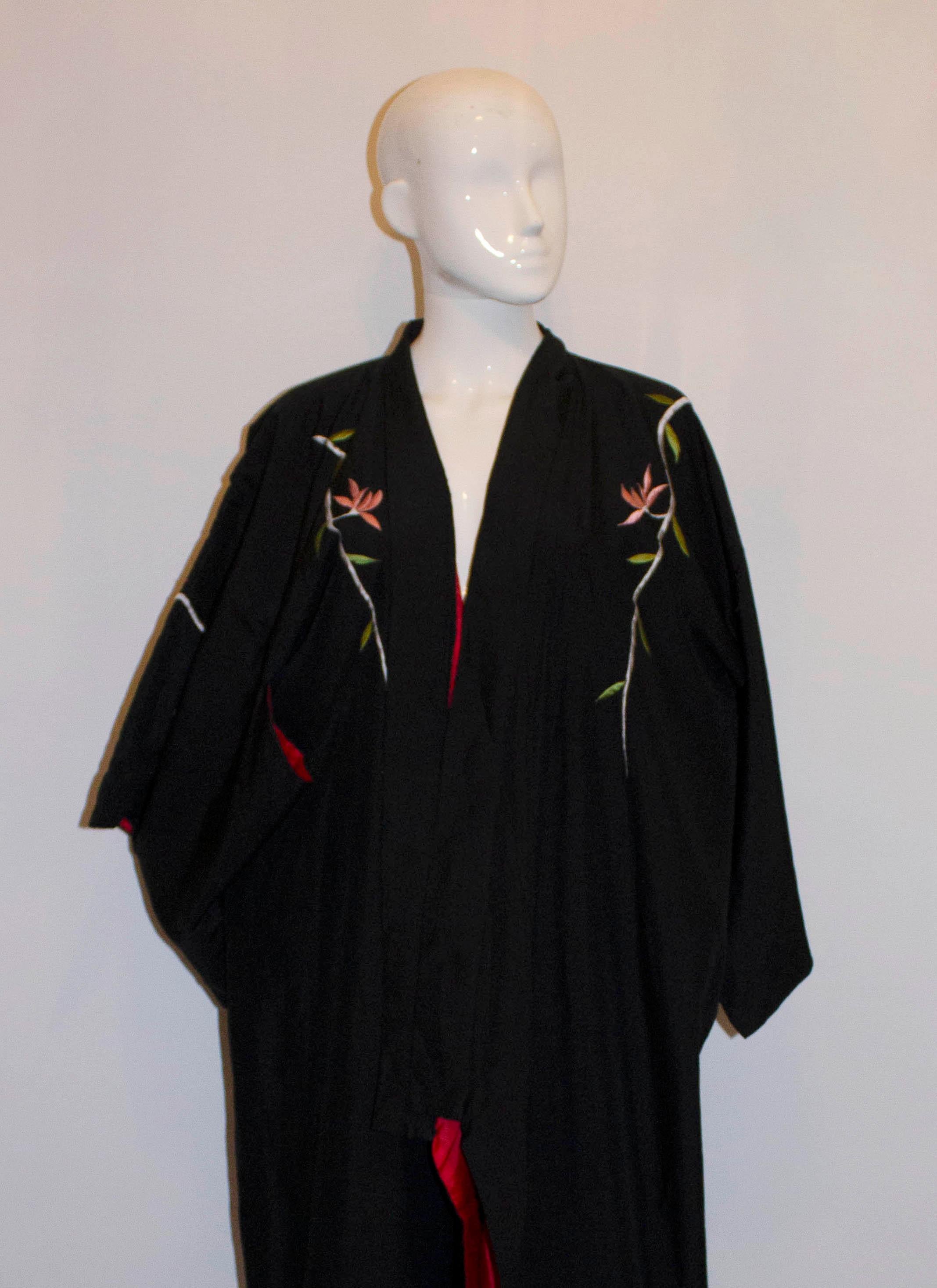 Women's or Men's Vintage Kimono with Embroidered Phoenix. For Sale