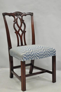 Vintage Kindel Georgian Chippendale Mahogany Dining Room Side Chairs - Set of 8