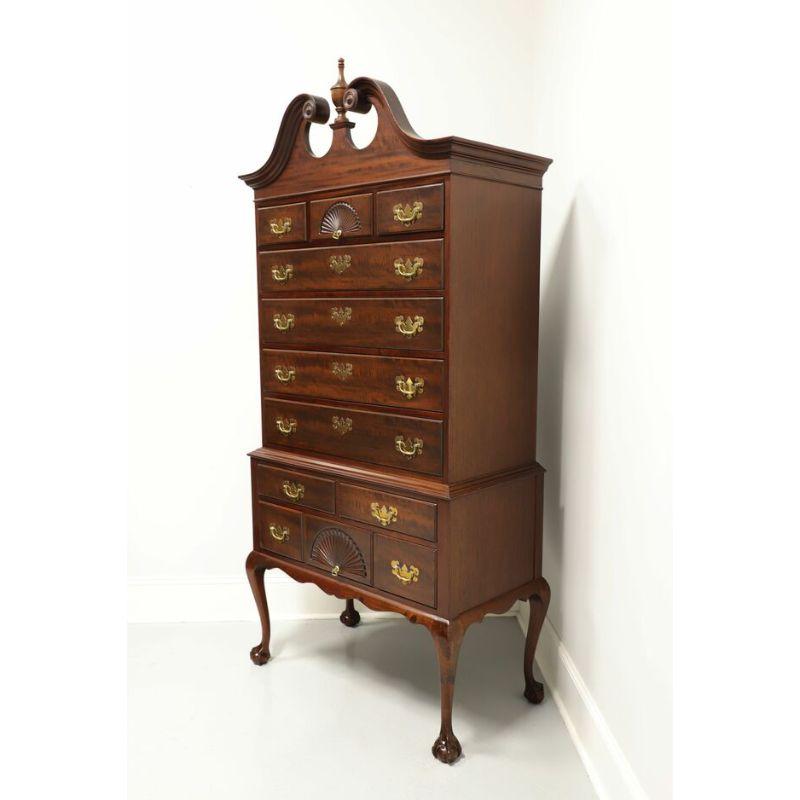 American KINDEL Mahogany Chippendale Highboy Chest With Ball in Claw Feet For Sale