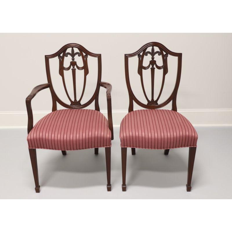 American KINDEL Mahogany Georgian Hepplewhite Shield Dining Chairs - Set of 6