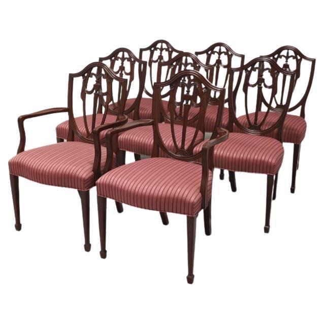 KINDEL Mahogany Georgian Hepplewhite Shield Dining Chairs - Set of 6