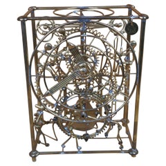 Vintage Kinetico Studios Gordon Bradt 6 Man Articulating Brass Clock Sculpture 9
