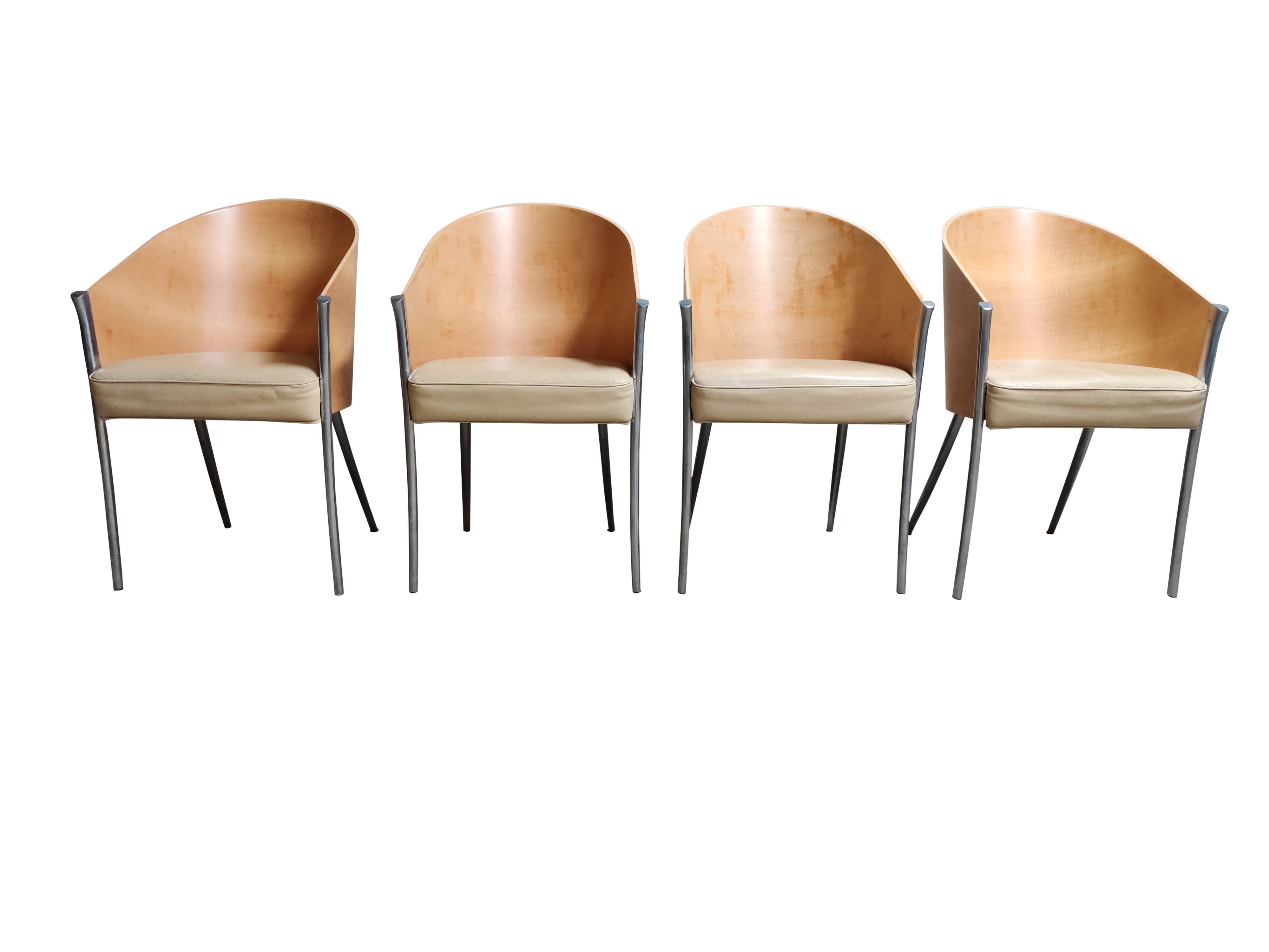 Mid-Century Modern Vintage King Costes Chairs by Philippe Starck for Aleph, Set of 4