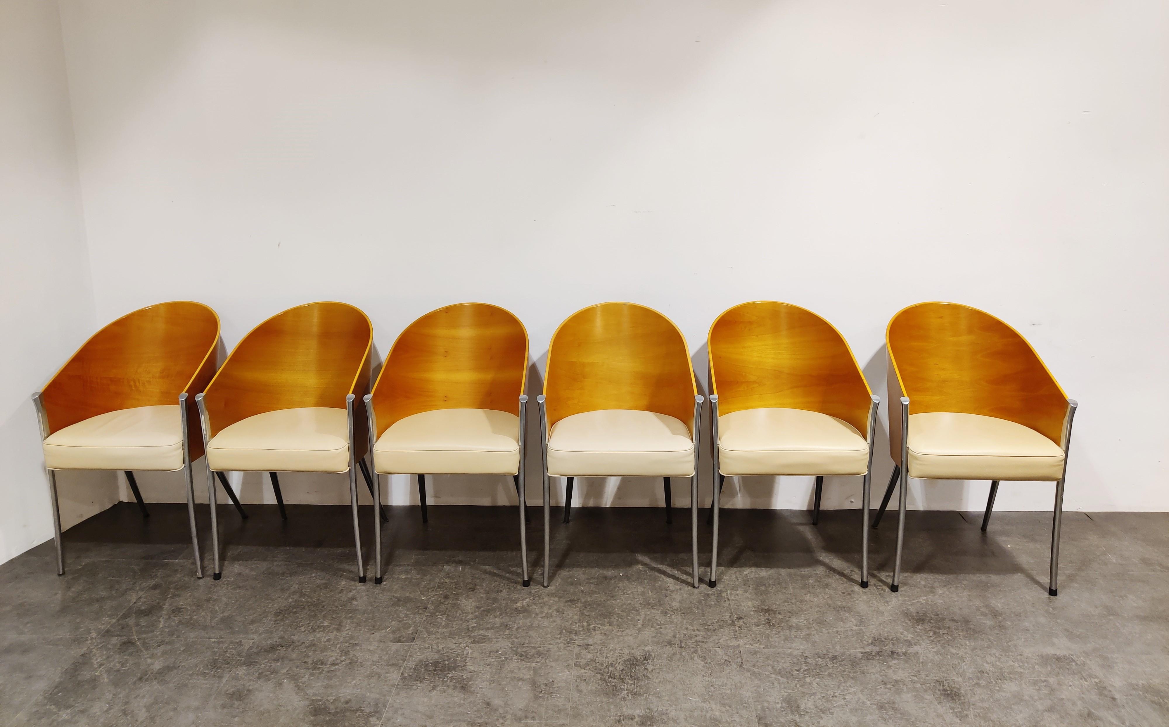 Mid-Century Modern Vintage King Costes Chairs by Philippe Starck for Aleph, Set of 6