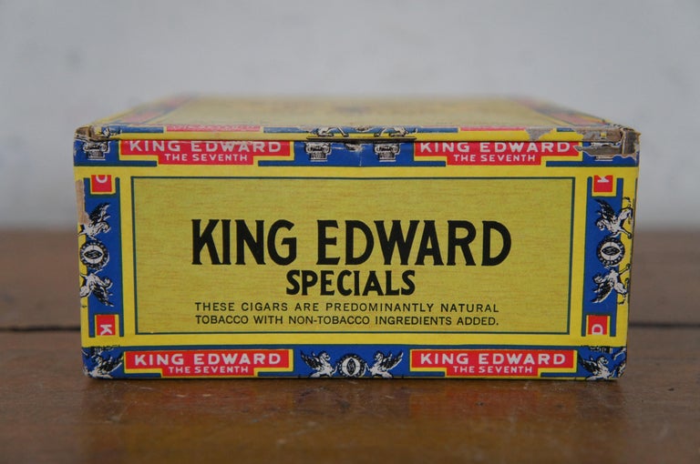 Vintage King Edward the Seventh Swishers Cigar Tobacco Advertising Box 4.5