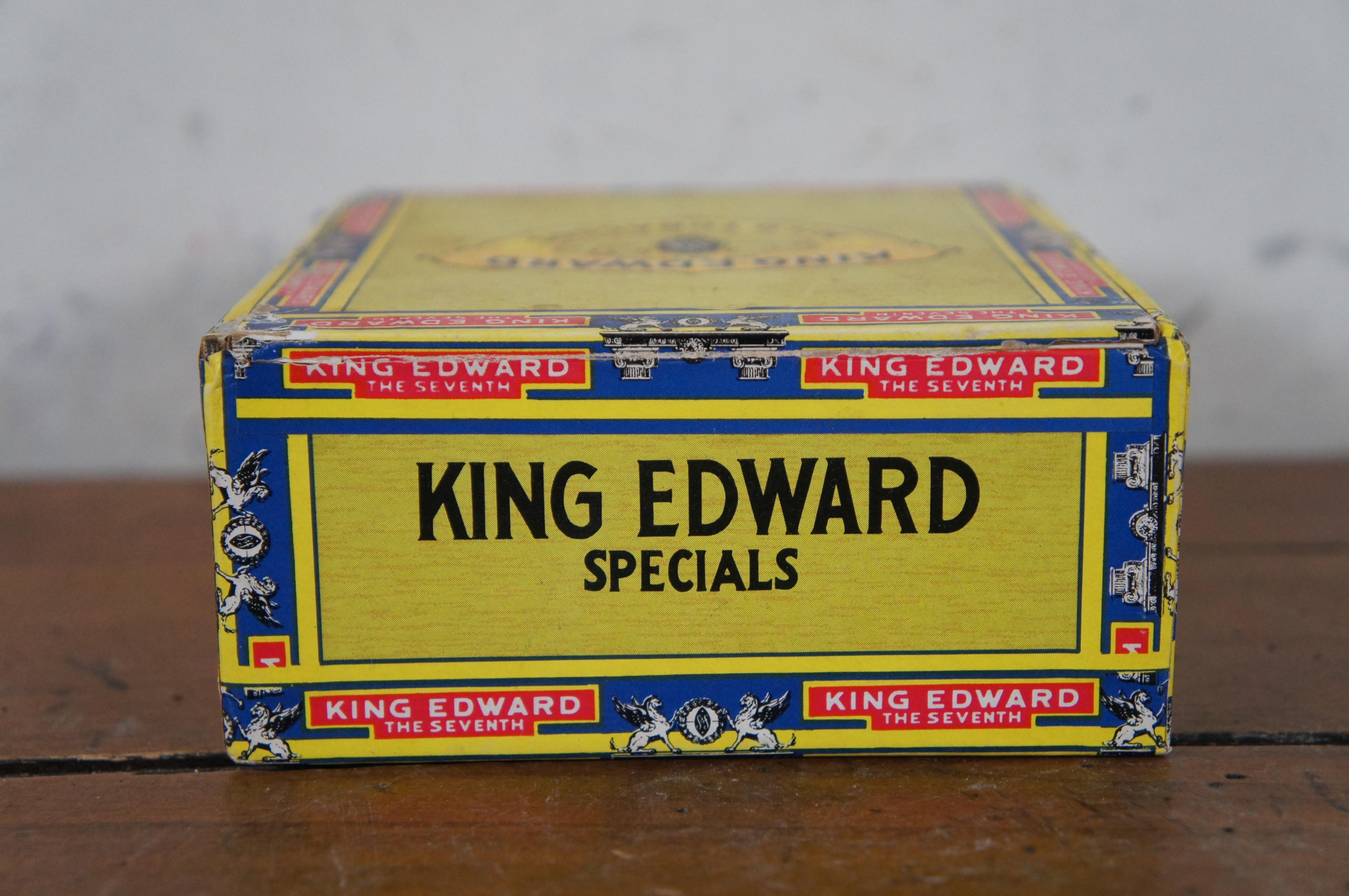 Vintage King Edward the Seventh Swishers Cigar Tobacco Advertising Box 4.5