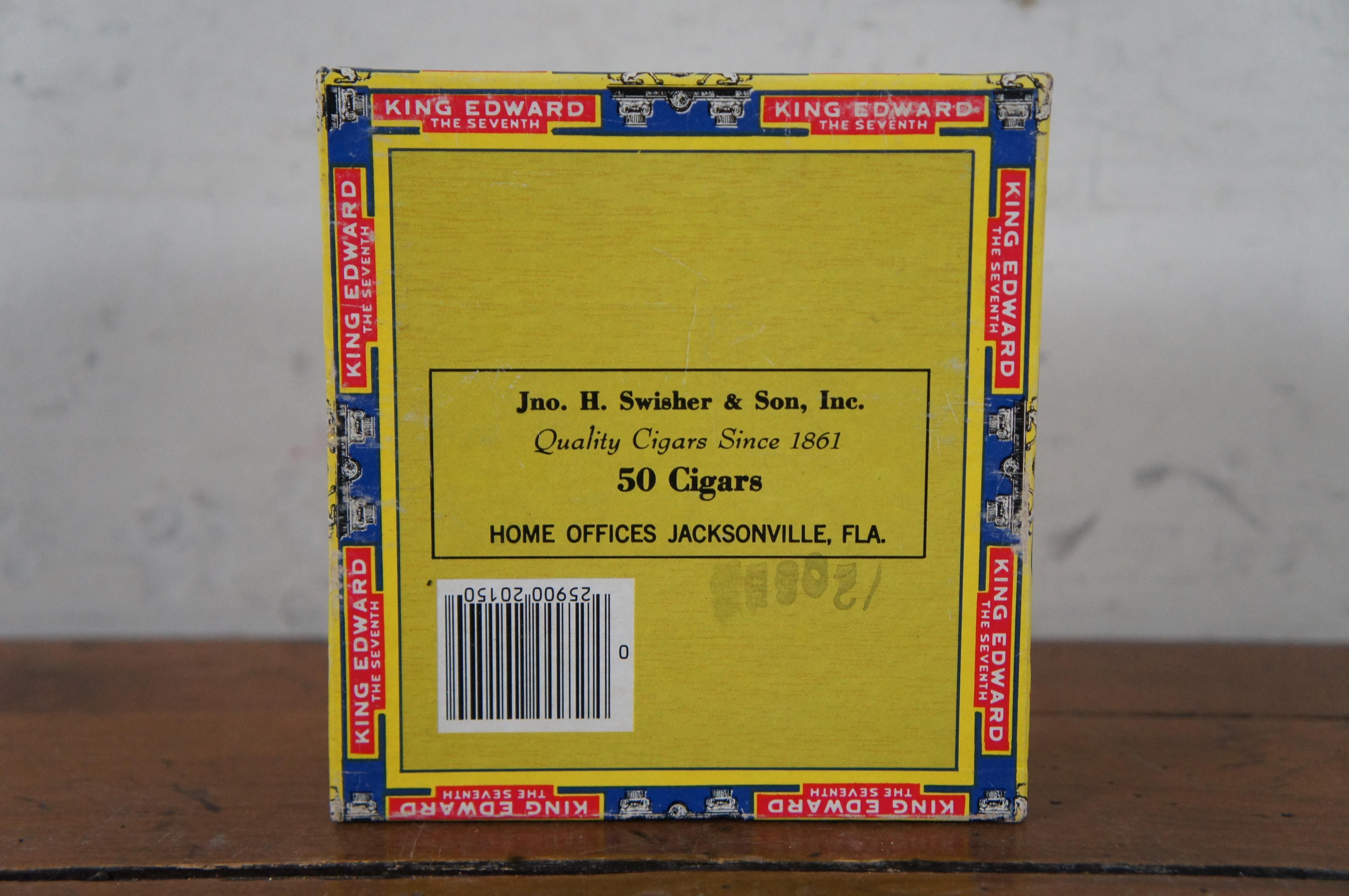 20th Century Vintage King Edward the Seventh Swishers Cigar Tobacco Advertising Box 4.5