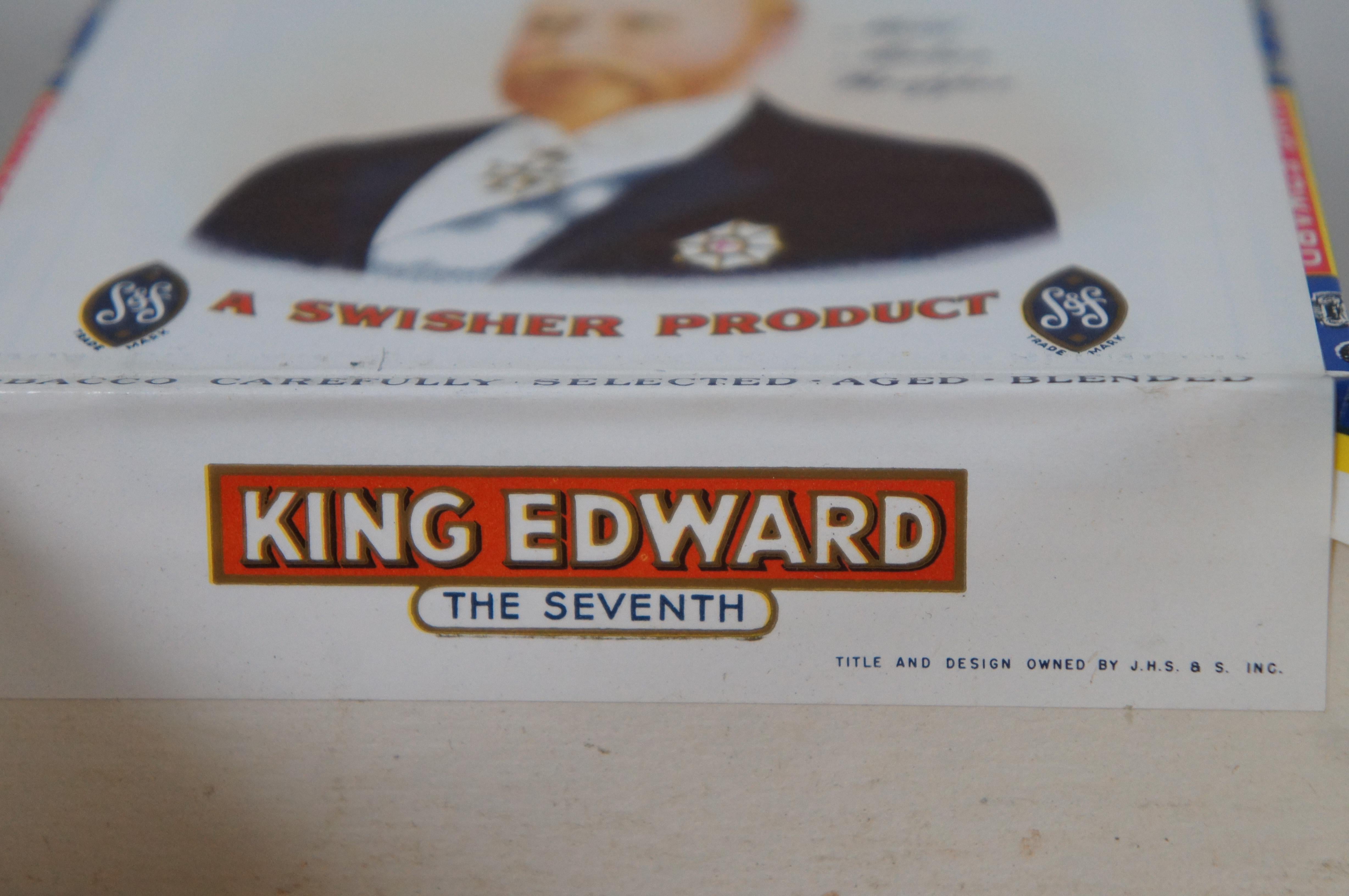 Vintage King Edward the Seventh Swishers Cigar Tobacco Advertising Box 4.5