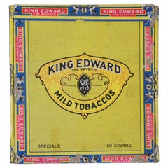 Vintage King Edward the Seventh Swishers Cigar Tobacco Advertising Box 4.5"