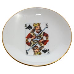 Vintage King of Spades Porcelain Coaster Dish 1960s by Gloria Bavaria Germany