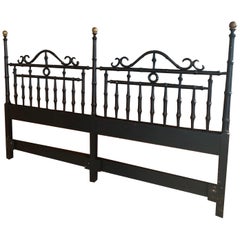 Lit de tête de lit Chippendale chinois en faux bambou, taille King Size