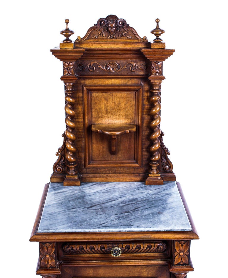 Vintage King Size Jacobean Four Poster Bed and Pair Bedside at