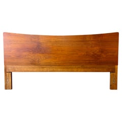 Testiera vintage king size in noce in stile metà secolo