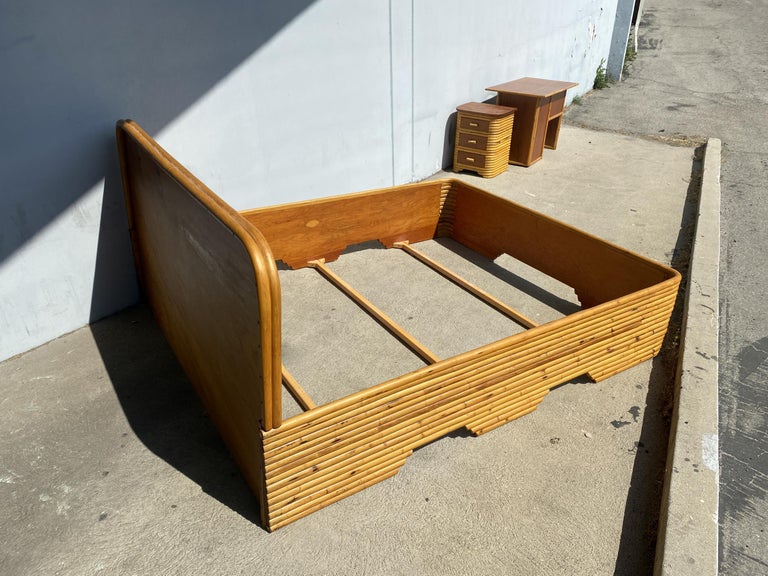 Vintage King Size Stacked Rattan BedFrame by Seven Seas at 1stDibs