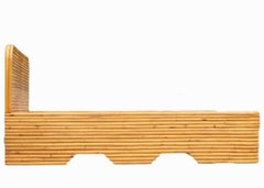 Vintage King Size Stacked Rattan Bed-Frame by Seven Seas