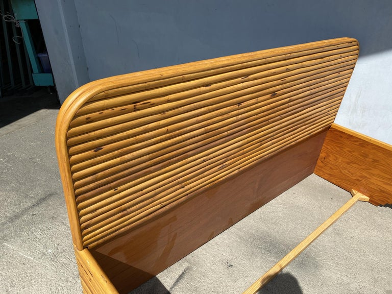 Vintage King Size Stacked Rattan BedFrame by Seven Seas at 1stDibs