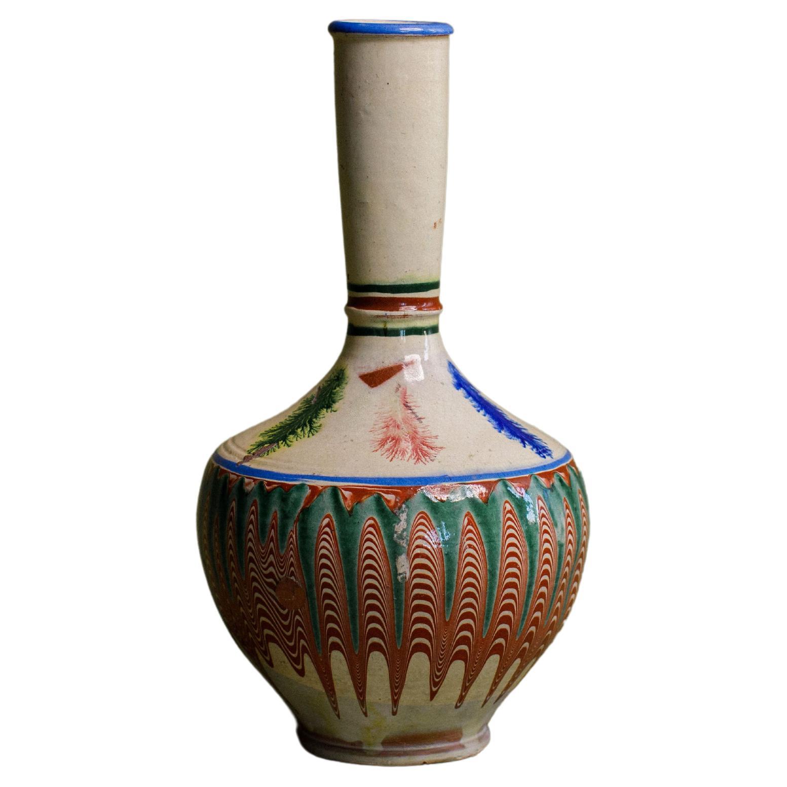 Vase Vintage Kinik Glazed de Turquie - Artisanat d'art en céramique