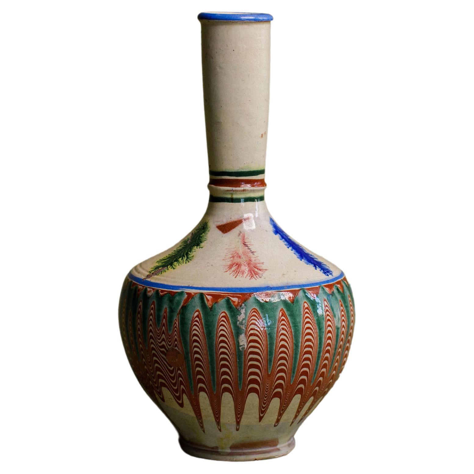 Vintage Kinik Glazed Vase from Turkey – Handcrafted Ceramic Art