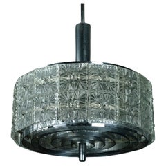 Lustre Vintage Kinkeldey en verre de cristal et chrome. Allemagne, années 1960