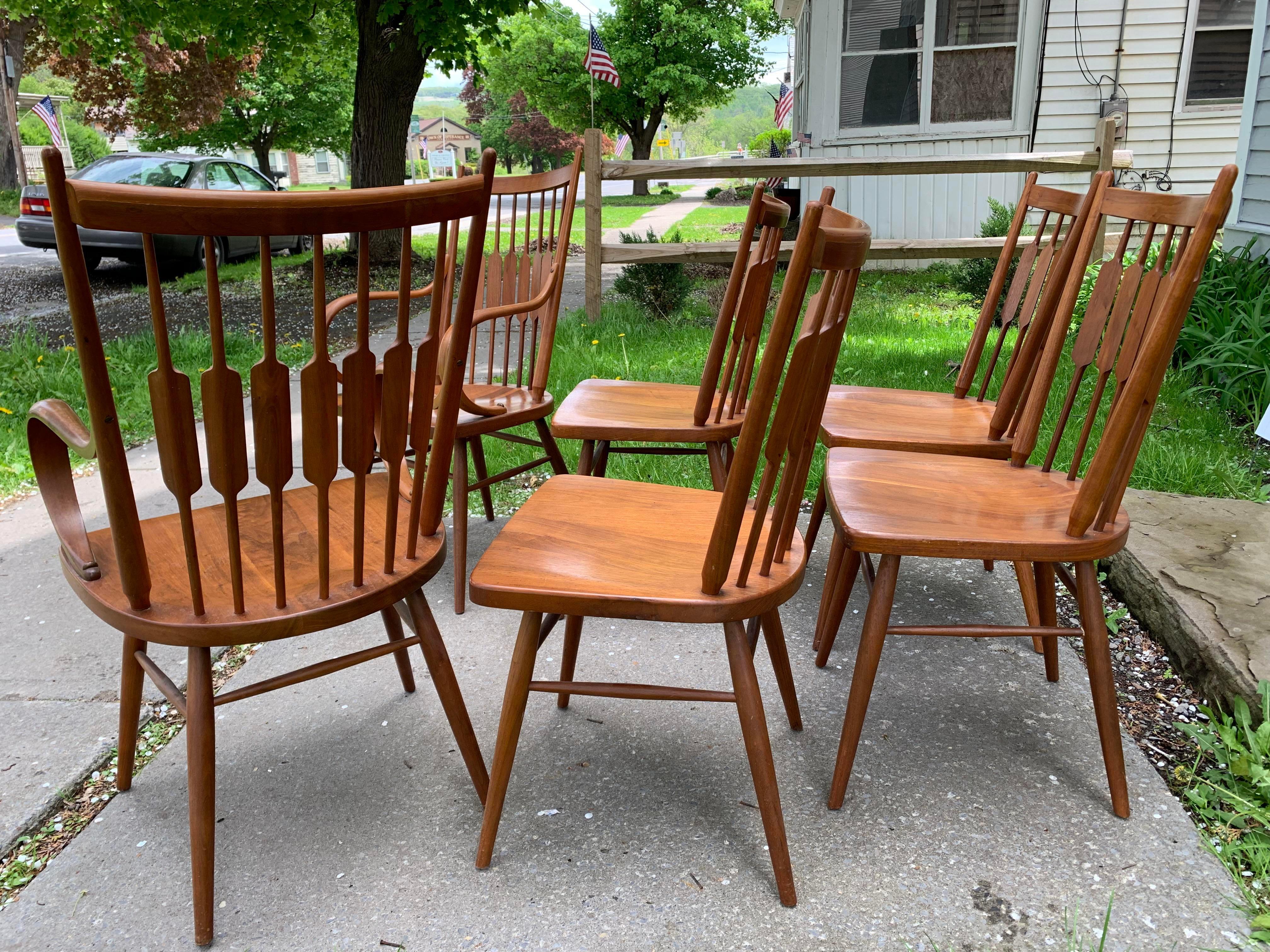 Vintage Kipp Stewart for Drexel Declaration Walnut Dining Chairs, Set of 6 4