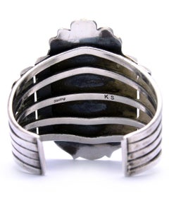Vintage Kirk Smith Navajo Turquoise Sterling Silver Cuff Bracelet