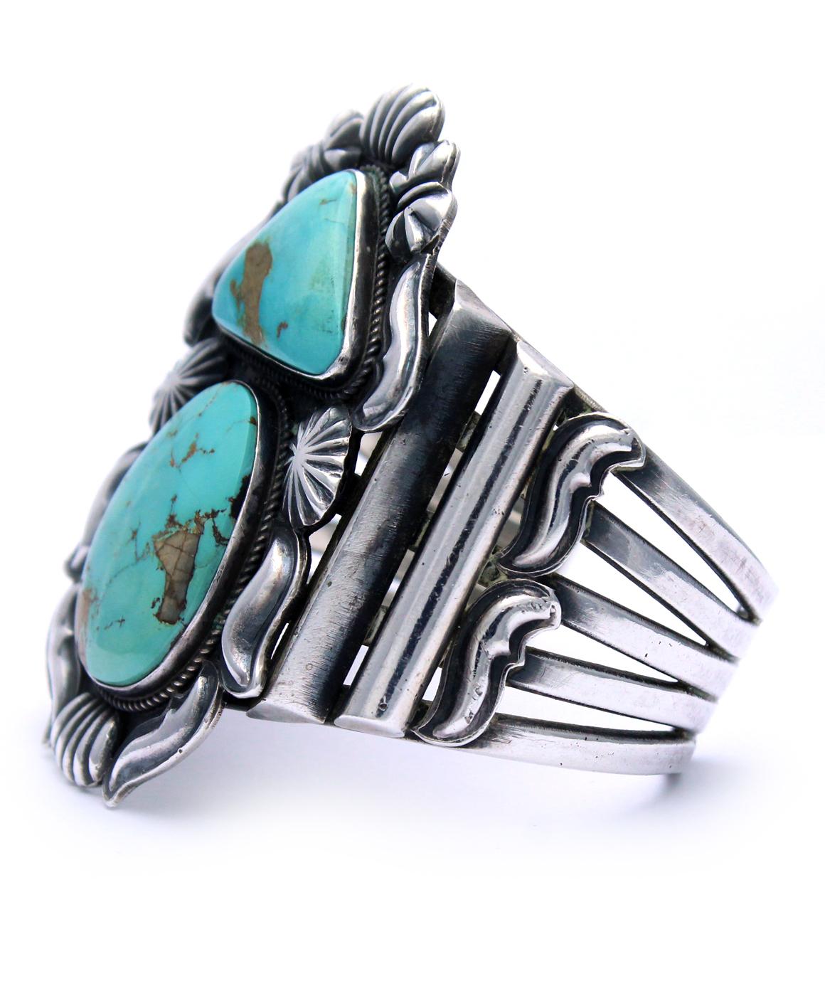 Vintage Kirk Smith Navajo Turquoise Sterling Silver Cuff Bracelet 1