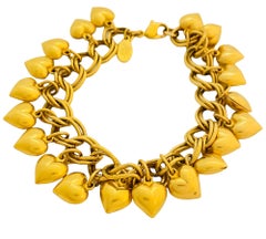 Vintage KIRKS FOLLY Kette Herz Charme Designer Landebahn Armband
