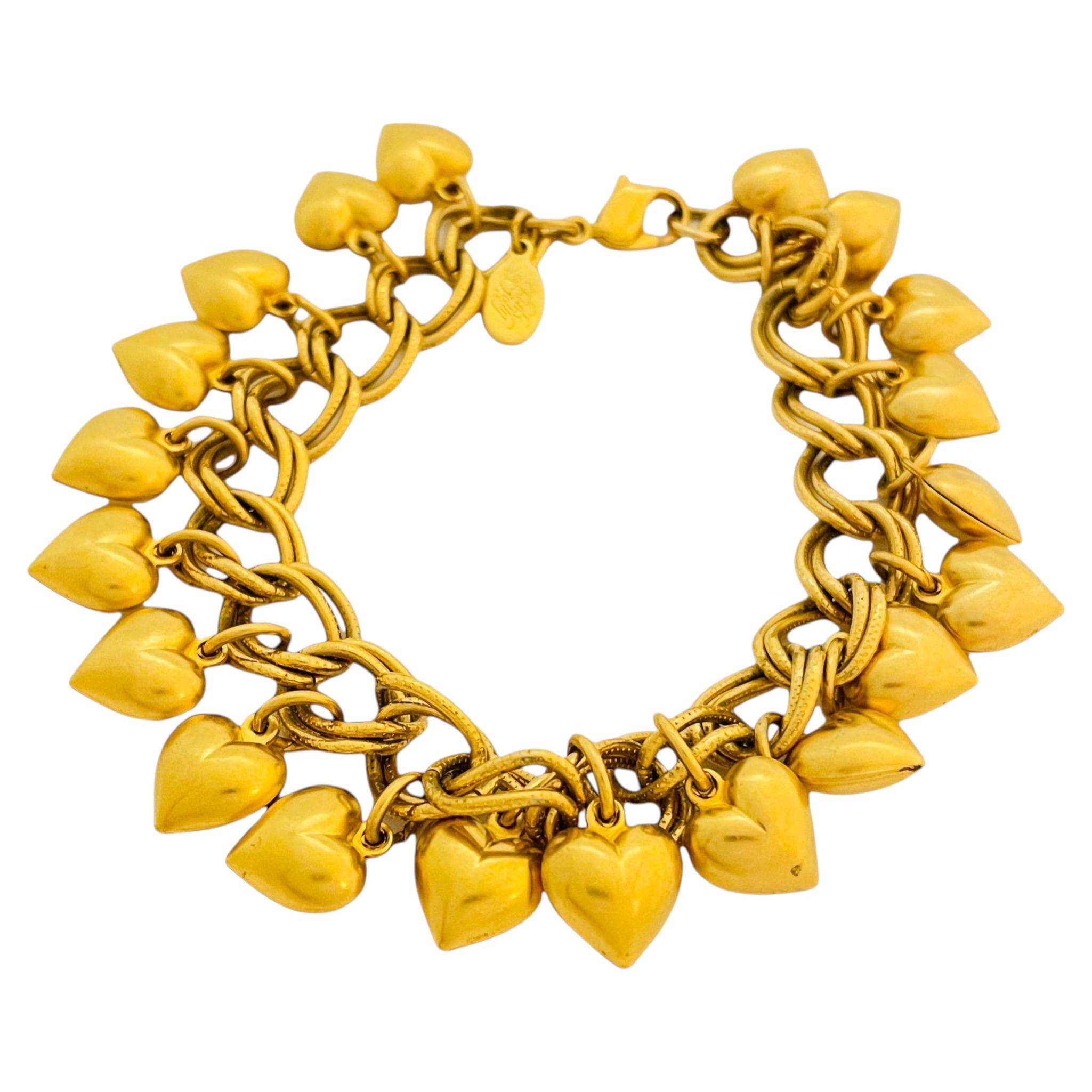 Vintage KIRKS FOLLY Kette Herz Charme Designer Landebahn Armband