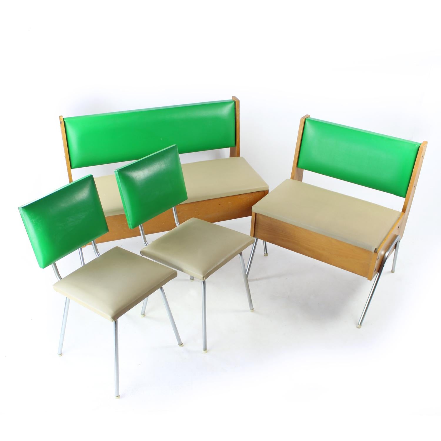 Vintage Kitchen Bench Set By Kovona, Czechoslovakia, 1960s 4