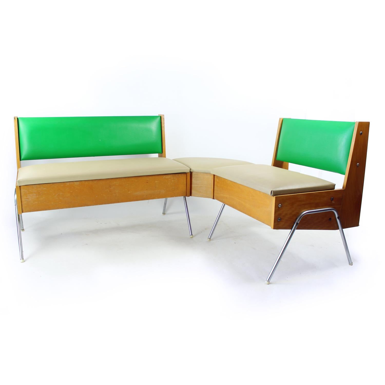 Vintage Kitchen Bench Set By Kovona, Czechoslovakia, 1960s In Good Condition In Zohor, SK