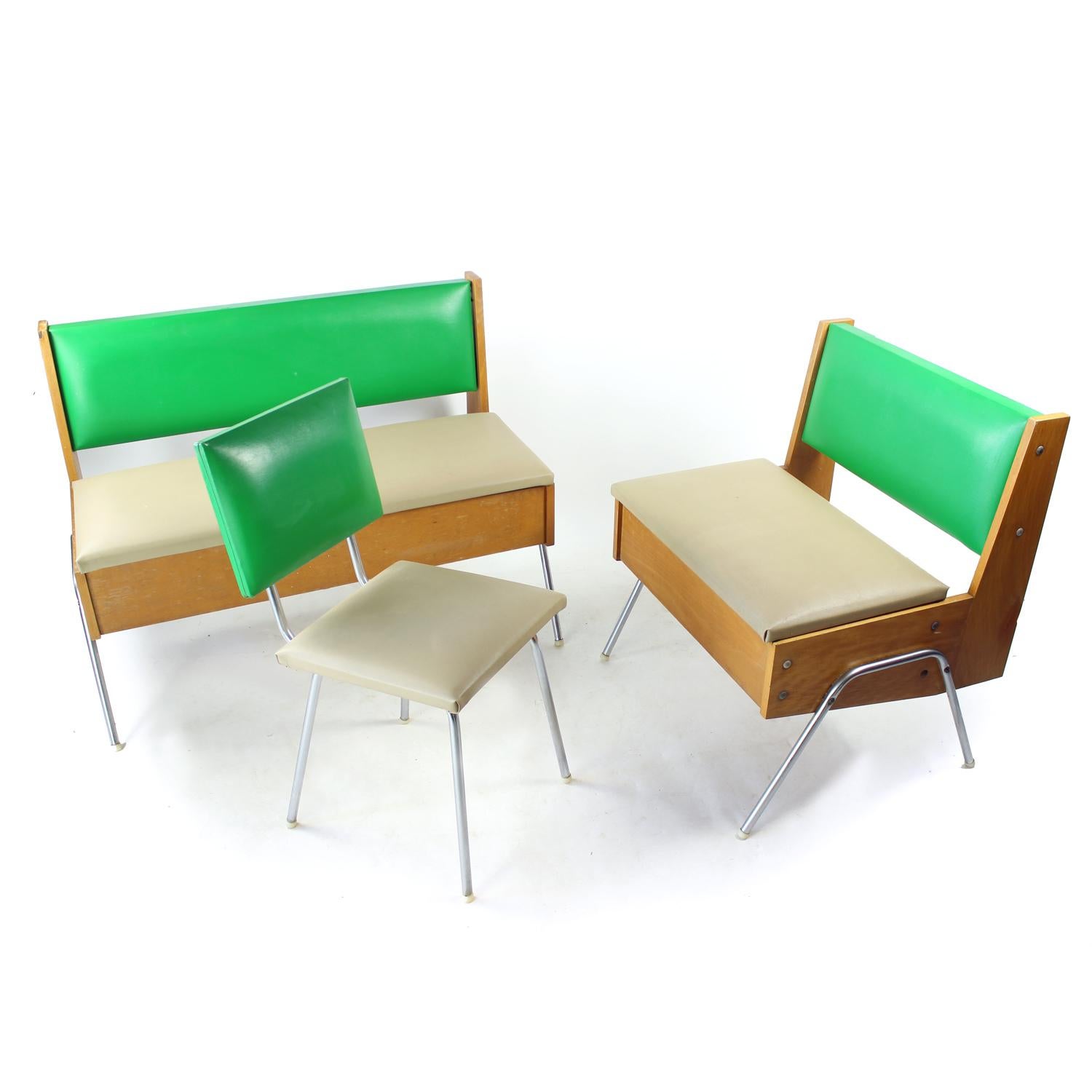 Vintage Kitchen Bench Set By Kovona, Czechoslovakia, 1960s 1