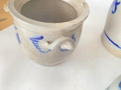 Vintage Kitchen French Provincial Stoneware Pottery Betschdorf Set of 3