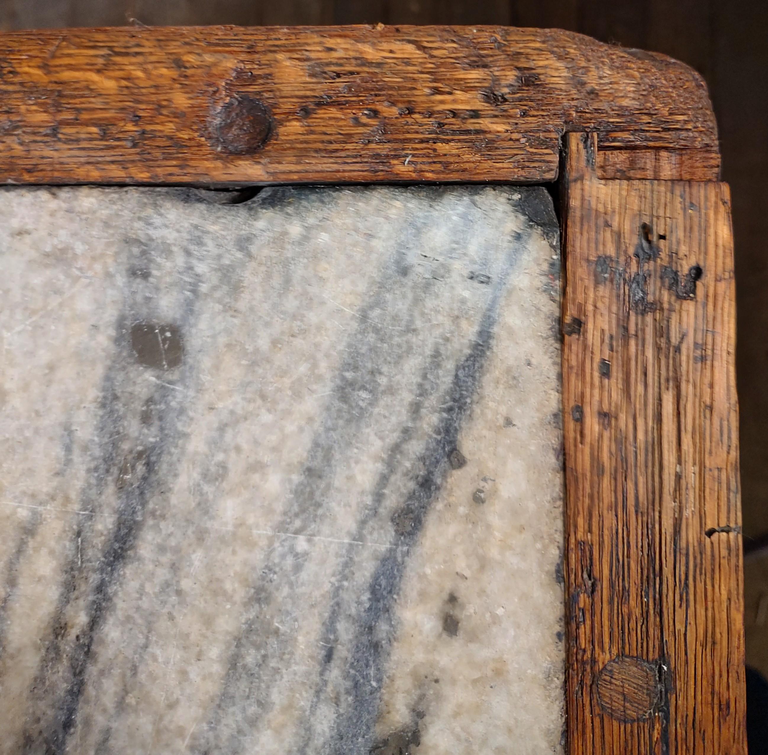 Vintage Kitchen Island / Display Table with Marble Top For Sale 11