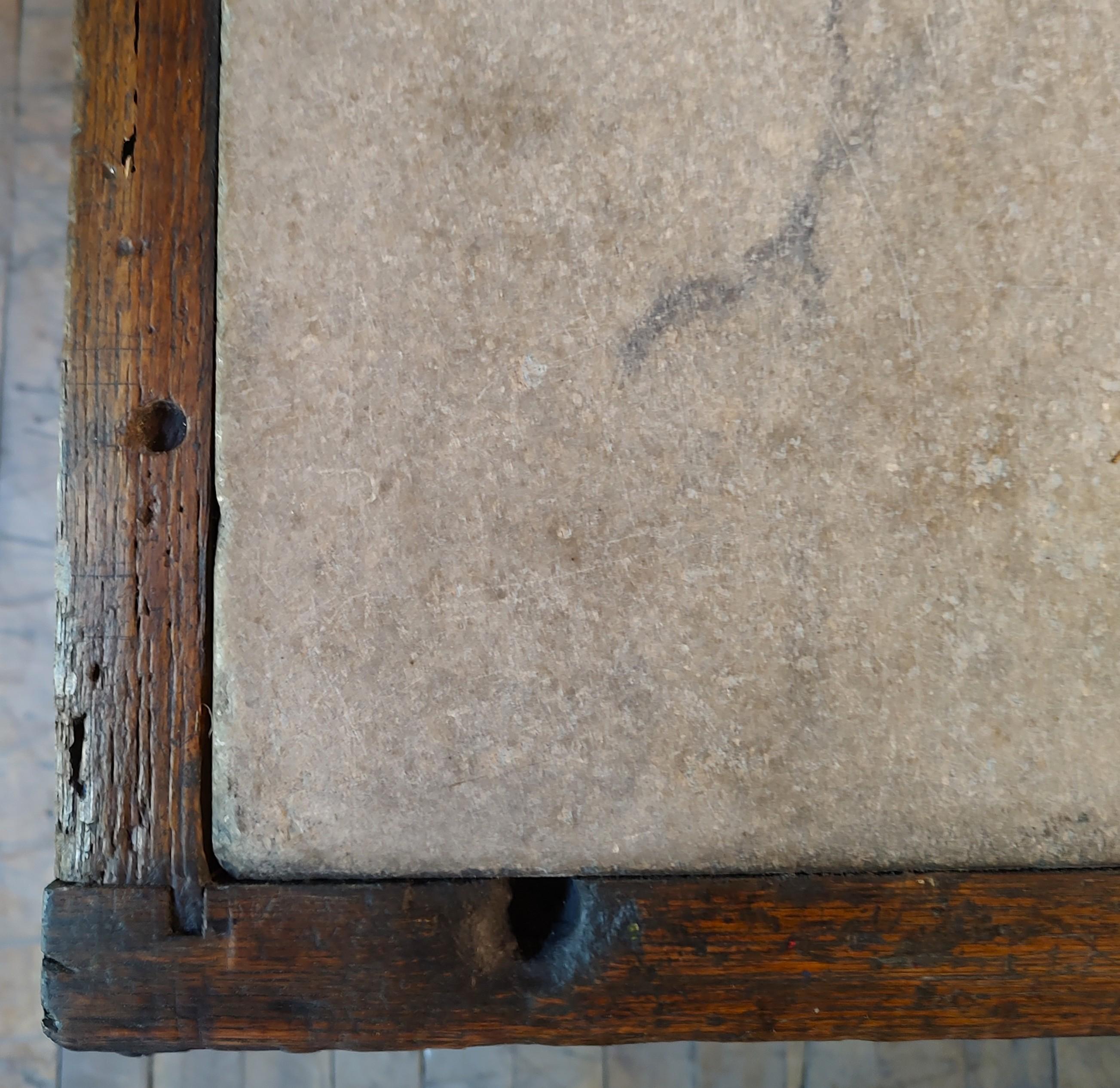 Vintage Kitchen Island / Display Table with Marble Top For Sale 12
