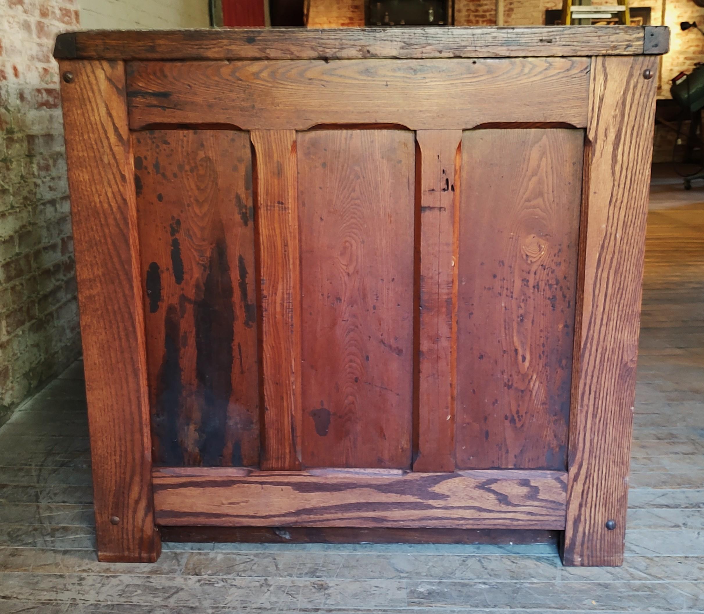 Vintage Kitchen Island / Display Table with Marble Top In Good Condition For Sale In Oakville, CT