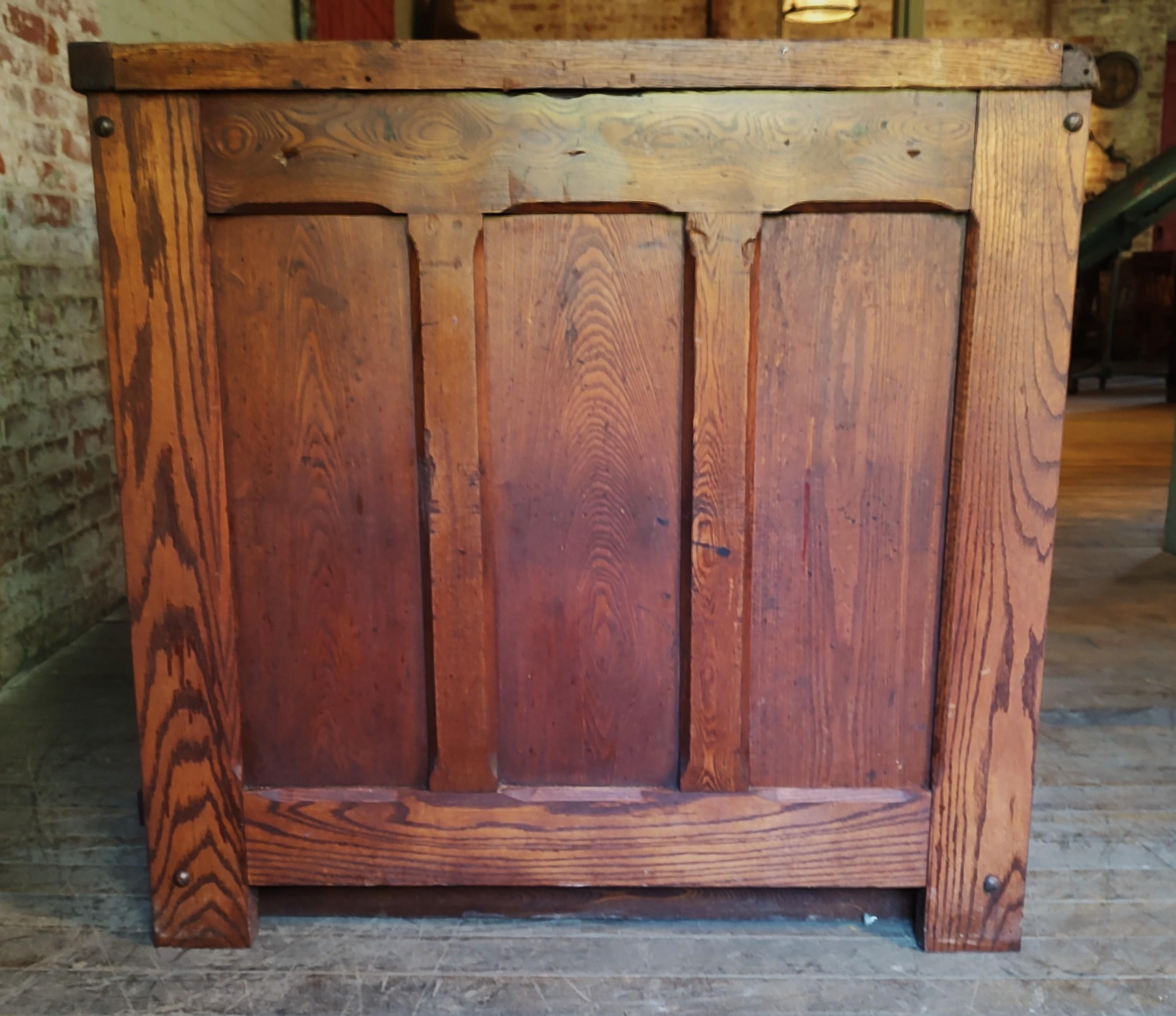 Vintage Kitchen Island / Display Table with Marble Top For Sale 1