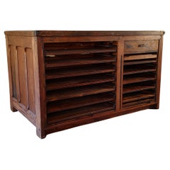 Vintage Kitchen Island / Display Table with Marble Top