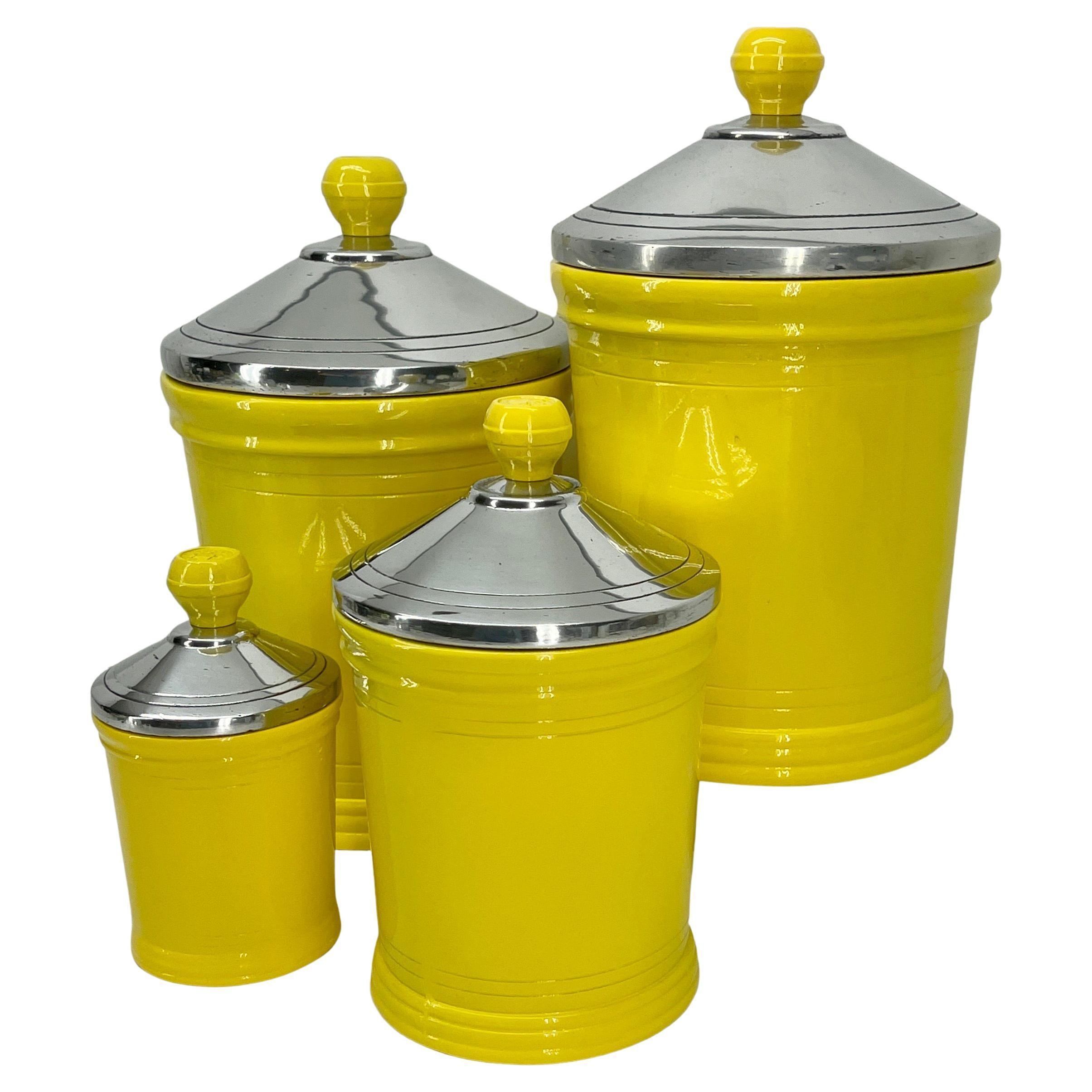 yellow kitchen canisters