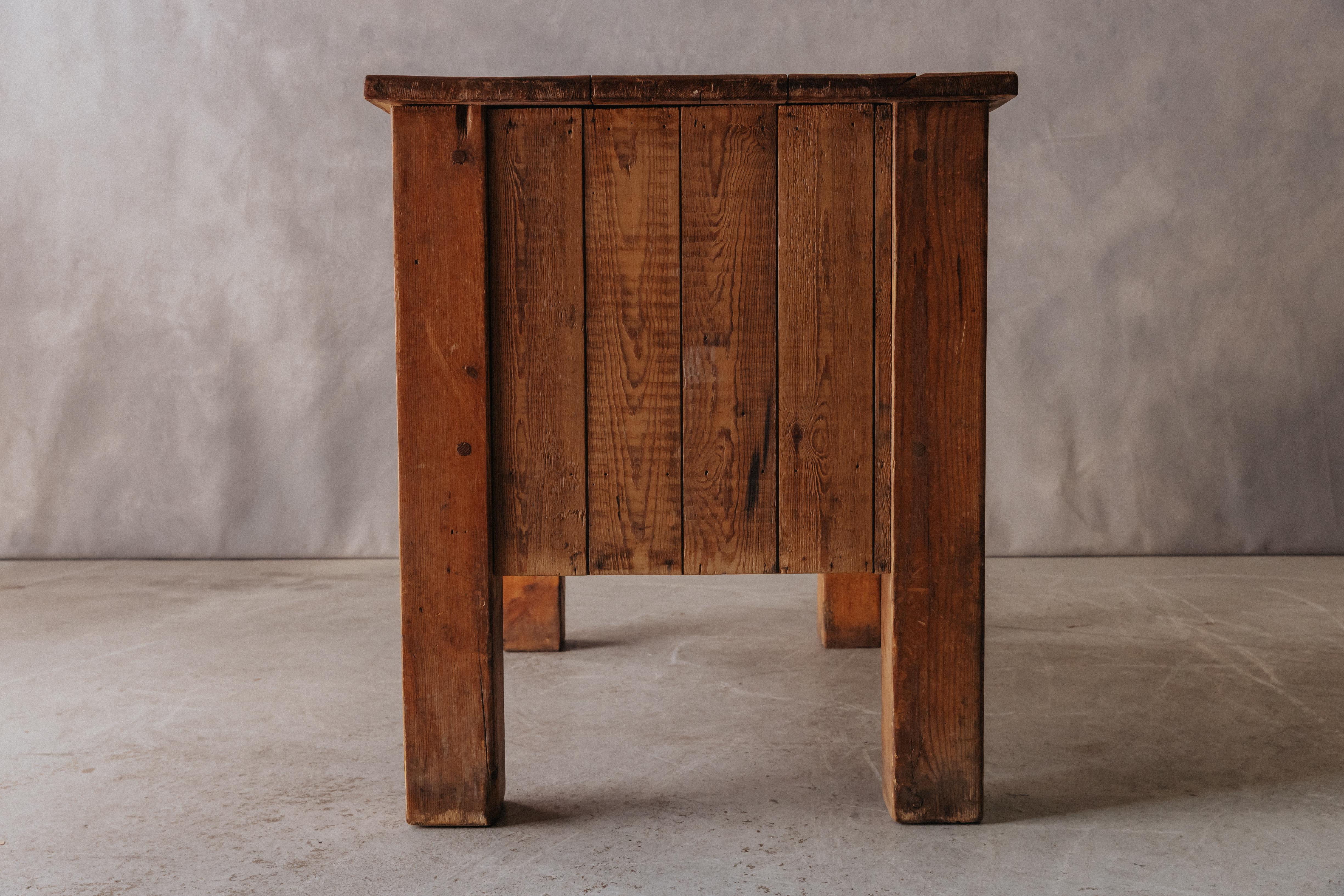 Pine Vintage Kitchen Table from France, Circa 1940 For Sale