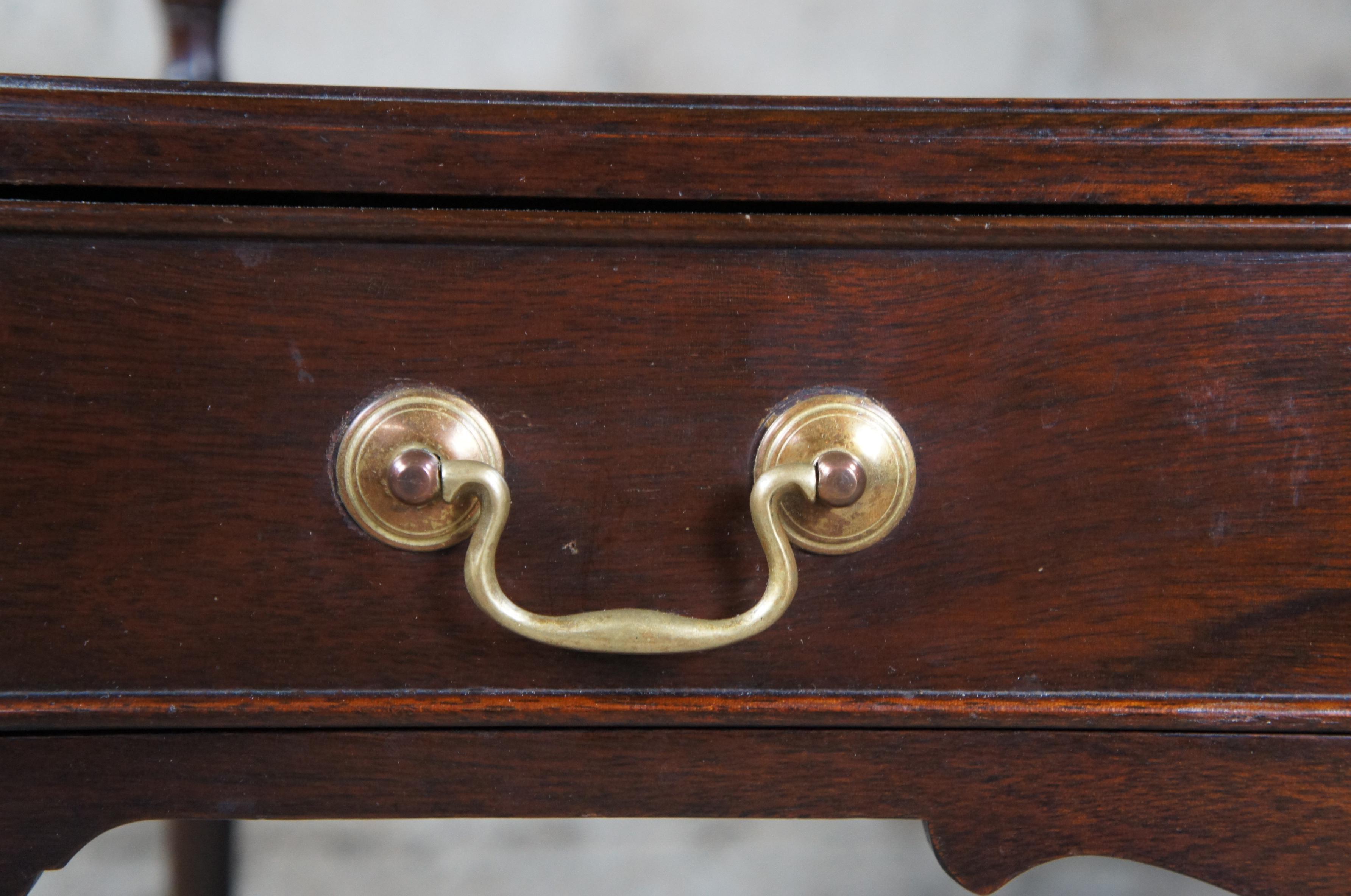 20th Century Vintage Kittinger Queen Anne Newport Mahogany 2 Tier Tea Table Server Drybar