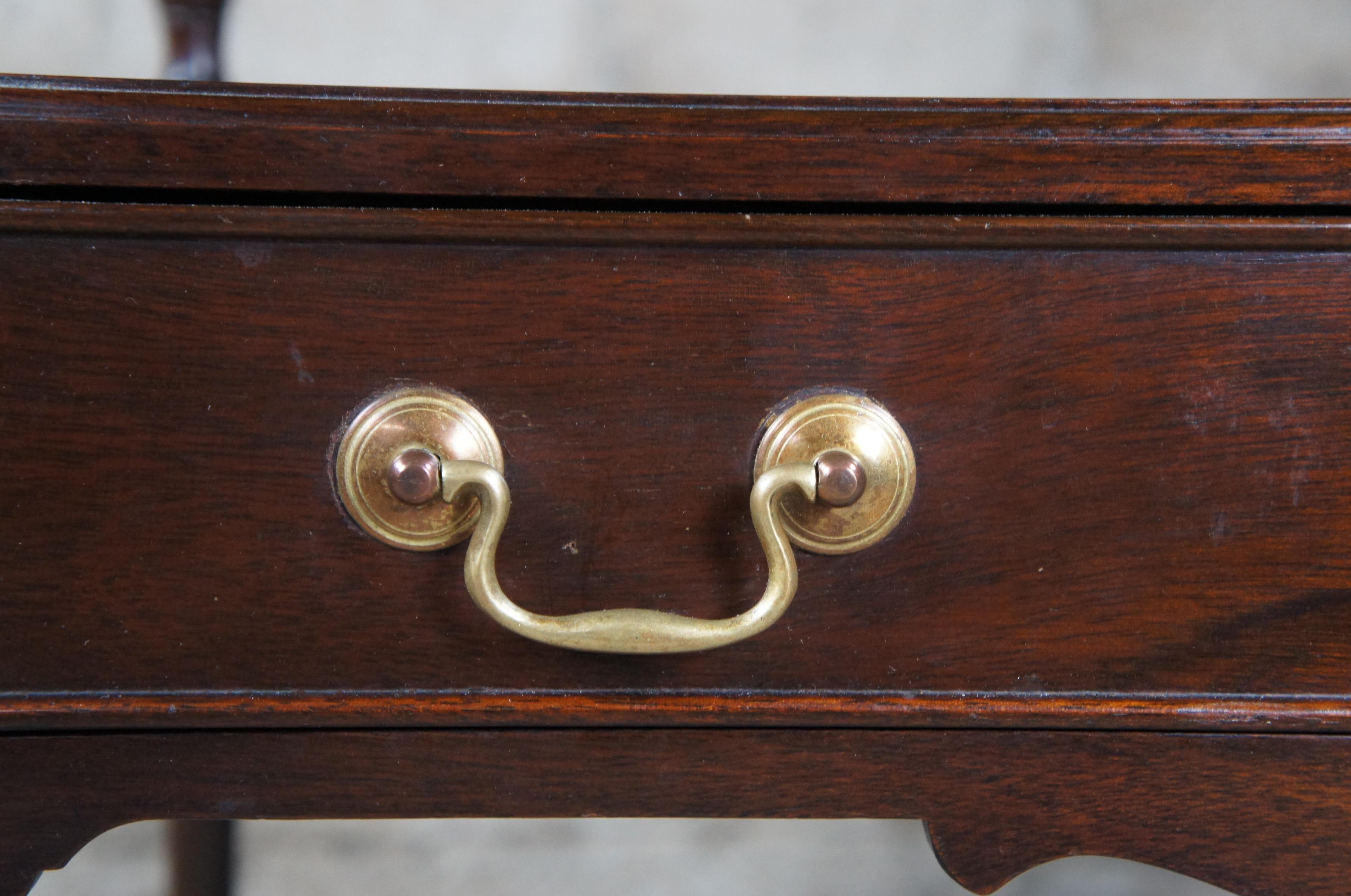 20th Century Vintage Kittinger Queen Anne Newport Mahogany 2 Tier Tea Table Server Drybar