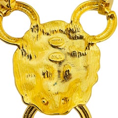 Vintage KJL KENNETH JAY LANE gold lions head designer runway necklace