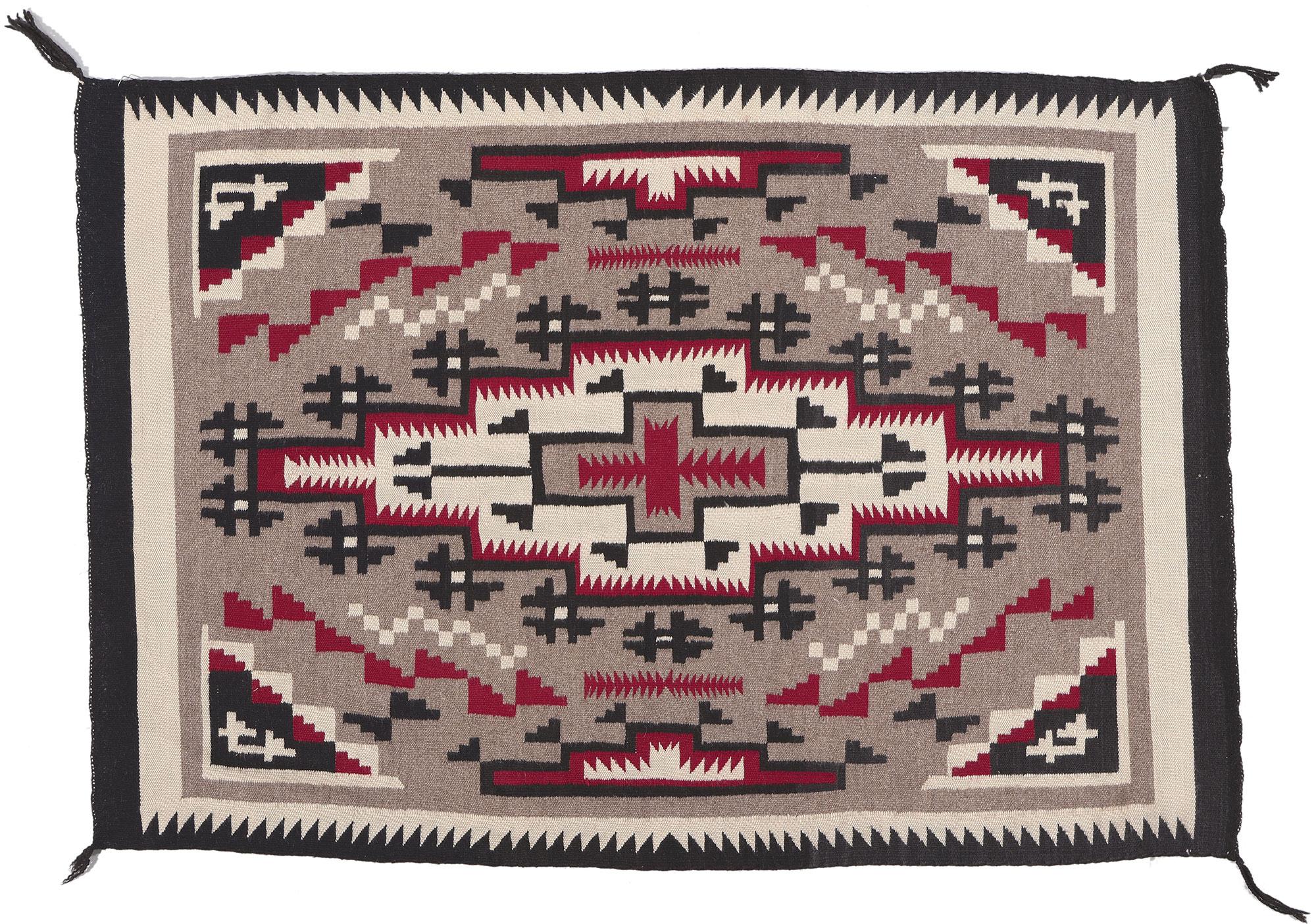 Vintage Klagetoh Navajo Rug with Southwest Desert Style Design For Sale 3