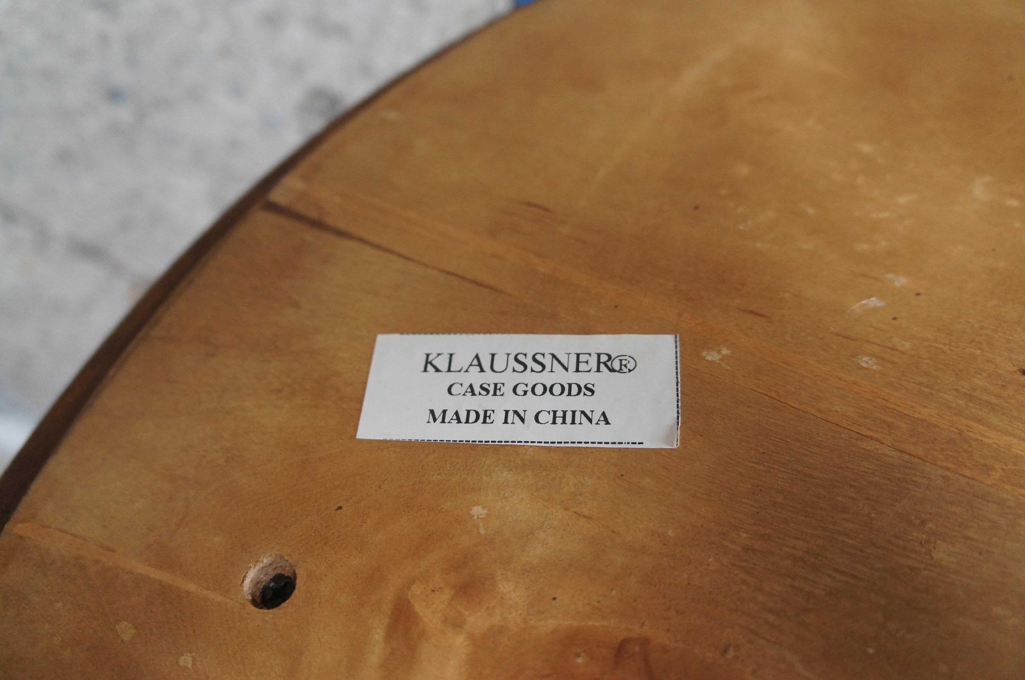 Vintage Klaussner Furniture Round Oak Knockdown Gateleg Side Accent Table 6