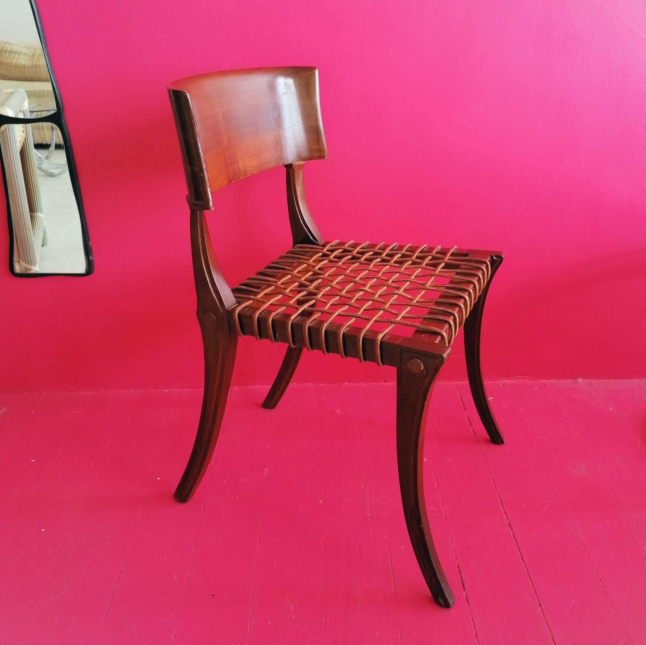 Vintage Klismos Chair by T H Robsjohn Gibbings for John Widdicomb, USA, 80s/90s In Good Condition In Hastings, GB