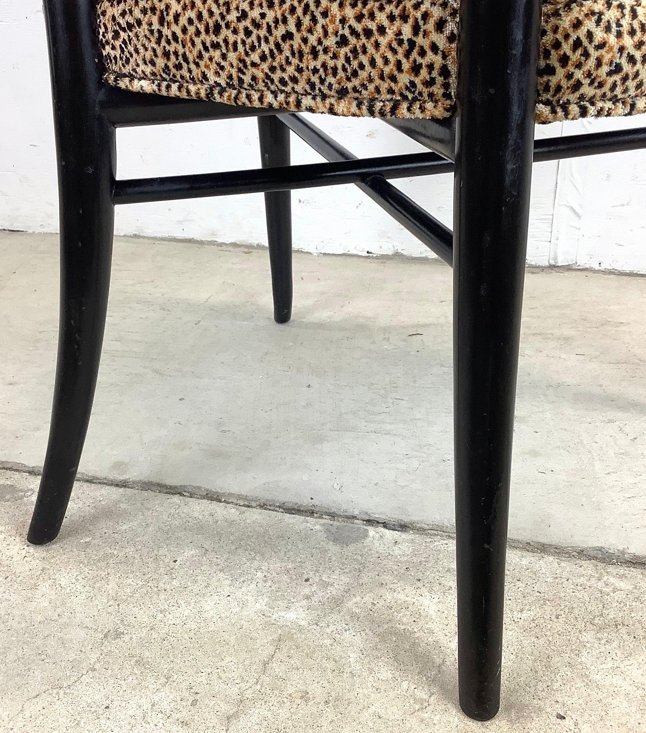 Vintage Klismos Chair in Leopard Print Attr. to t.h. Robsjohn-Gibbings 3