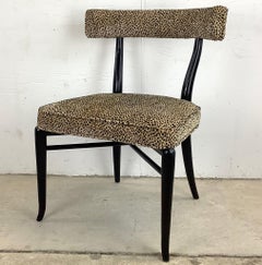 Vintage Klismos Chair in Leopard Print Attr. to t.h. Robsjohn-Gibbings